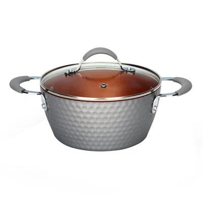 Nutrichef 3.6 Qt. Non-stick Aluminum Round Dutch Oven In Gold;gray