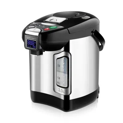 Nutrichef 3l Digital Hot Water Dispenser - Instant Water Boiler / Water Heater, Auto Dispense Safety Lock, (3. In Stainless Steel