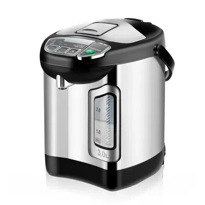 Nutrichef 3l Digital Hot Water Dispenser - Instant Water Boiler / Water Heater, Auto Dispense Safety Lock (3.1 In Stainless Steel