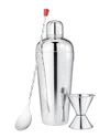 Nutrichef 3pc Bartender Set In Silver
