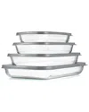 Nutrichef 4pc Glass Mixing Bowls Set With Lids