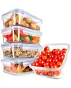 Nutrichef Red 5pc Stackable Glass Food Storage Containers In Blue