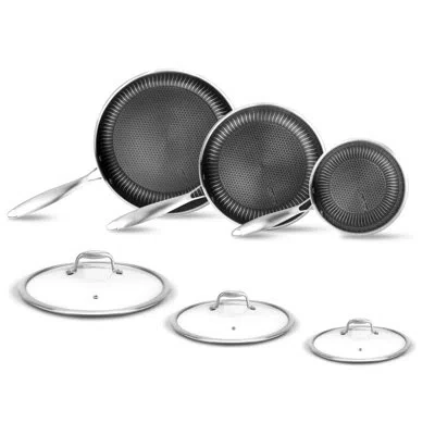 Nutrichef 6 Piece Aluminum Non Stick Cookware Set In Black