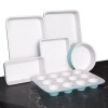 Nutrichef 6 Piece Non-stick Ceramic Bakeware Set In White
