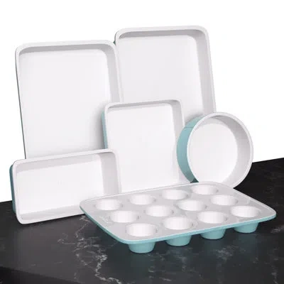 Nutrichef 6 Piece Non-stick Ceramic Bakeware Set In White