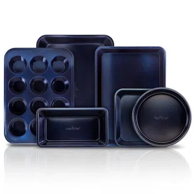 Nutrichef 6 Piece Non-stick Steel Bakeware Set In Blue