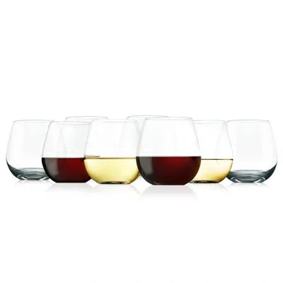 Nutrichef 8 Piece 15 Oz. Glassware Set In White;clear