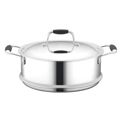 Nutrichef 8 Qt. Stainless Steel 18/0 Steamer Pot With Lid In Silver