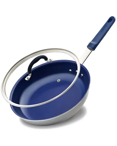 Nutrichef 8in Frypan With Lid In Blue