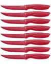 Nutrichef 8pc Red Steak Knife Set In Red