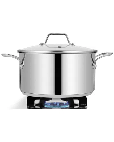 Nutrichef 8qt Stainless Steel Cookware Stockpot In Silver