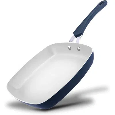 Nutrichef 9.45'' Grill Pan - Non-stick High-qualified Kitchen Cookware, (works With Models: Nccw14sblu & Nccw2 In Blue