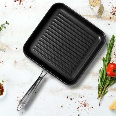 Nutrichef Aluminum Grill Pans & Griddles In Black