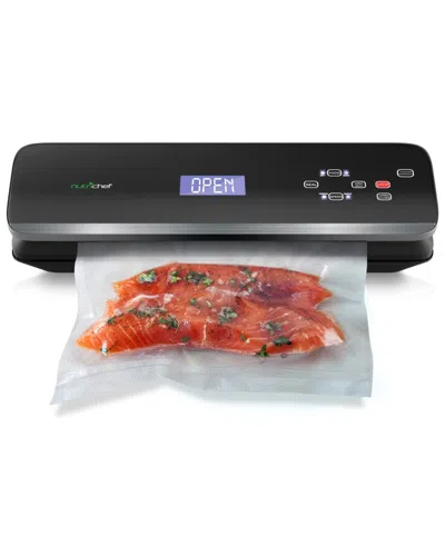 Nutrichef Automatic Food Vacuum Sealer - Electric Air Sealing Preserver System With Soft Touch Digit In Black