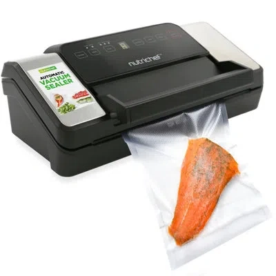 Nutrichef Automatic Food Vacuum Sealer With Double Sealing Function, Electric Air Sealing System For Dry, Liqu In Silver,black