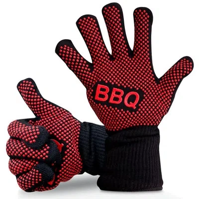 Nutrichef Bbq Gloves 1472°f Heat Resistant | Fireproof Mitts With Silicone Grip | Perfect For Who Love Barbecu