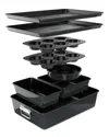Nutrichef Black 8pc Stackable Carbon Steel Bakeware Set In Black