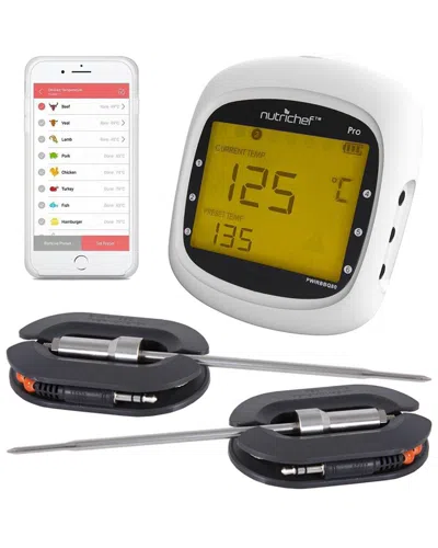 Nutrichef Bluetooth Wireless Bbq Digital Thermometer In Black