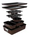 Nutrichef Brown 8pc Stackable Carbon Steel Bakeware Set In Brown