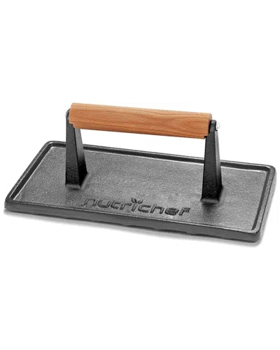 Nutrichef Cast Iron Grill Press In Black