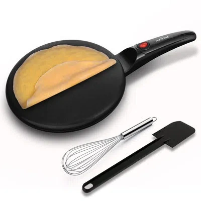 Nutrichef Electric Crepe Maker In Matte Black
