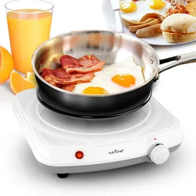 Nutrichef Electric Hot Plate In White