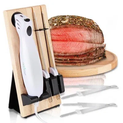 Nutrichef Electric Kitchen Knife In White