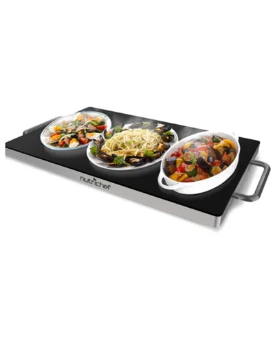 Nutrichef Electric Warming Tray In Black