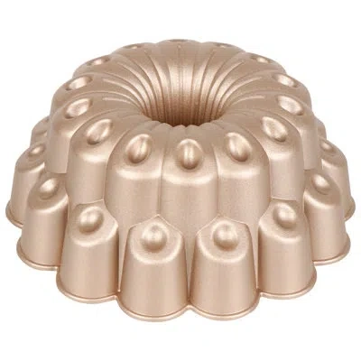 Nutrichef Extra Thick Cast Aluminum Marquise Fluted Cake Pan Baking Pan, 2 Layers Non-stick Coating For Easy R In Beige