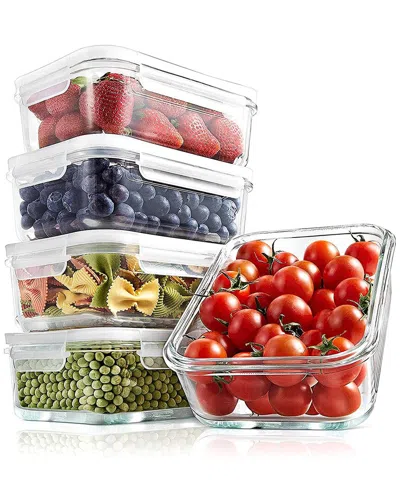 NUTRICHEF NUTRICHEF GLASS CONTAINERS WITH LIDS (SET OF 5)