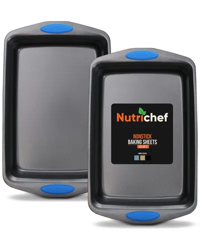 Nutrichef Grey 2pc Cookie Sheet Set In Black