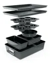 Nutrichef Grey 8pc Stackable Carbon Steel Bakeware Set In Grey