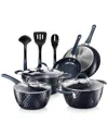 Nutrichef Kitchenware Pots & Pans - Stylish Kitchen Cookware Set With Elegant Diamond Pattern, Non-s