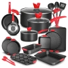 Nutrichef Kitchenware Pots & Pans - High Qualified Basic Kitchen Cookware Set, Non-stick Bakeware With Utensil In Black