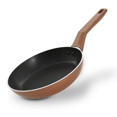 Nutrichef Large Open Fry Pan - Non-stick High-qualified Kitchen Cookware With Black Inside And Brown Outside ( In Black;brown