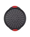 Nutrichef Non-stick Pizza Tray With Silicone Handle In Black
