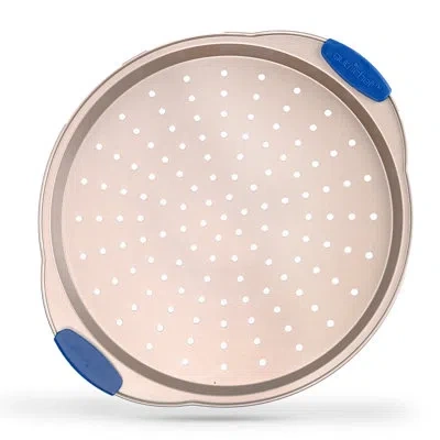 Nutrichef Non Stick Stainless Steel 13 In. Pizza Pan In Light Pink,blue