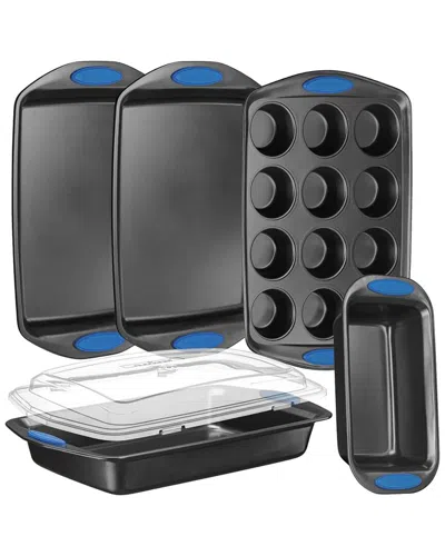 Nutrichef Nonstick 6pc Carbon Steel Bakeware Set In Grey