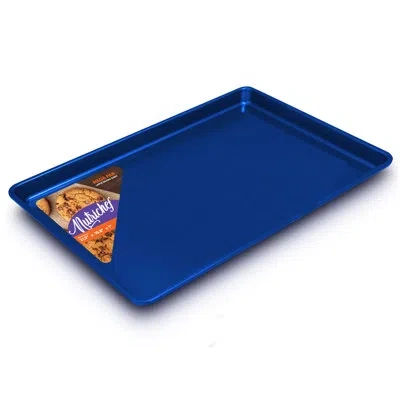 Nutrichef Non-stick Mega Bake Pan - Stylish Metallic Coating Baking Sheet In Blue