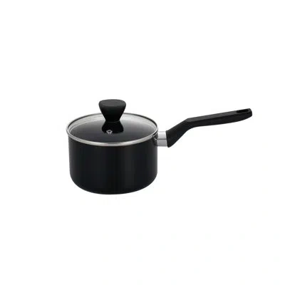 Nutrichef Saucepan Pot With Lid - Non-stick High-qualified Kitchen Cookware With See-through Tempered Glass Li In Black