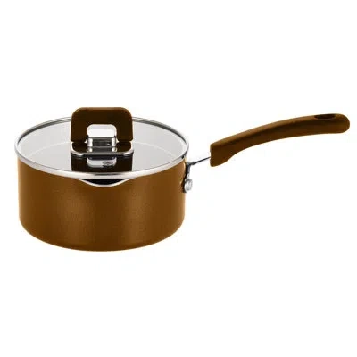 Nutrichef Saucepan Pot With Lid - Non-stick Stylish Kitchen Cookware With Foldable Knob, 3.1 Quart (gray) In Brown