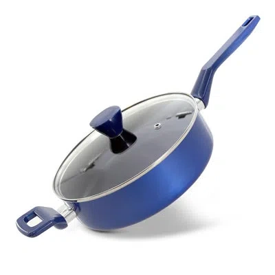 Nutrichef Sautepan Pot With Lid - Non-stick High-qualified Kitchen Cookware With See-through Tempered Glass Li In Blue