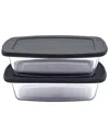 Nutrichef Set Of 2 Glass Loaf Pan 1.8l