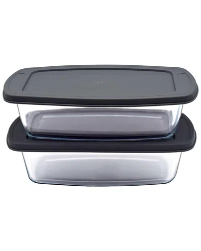 NUTRICHEF NUTRICHEF SET OF 2 GLASS LOAF PAN 1.8L
