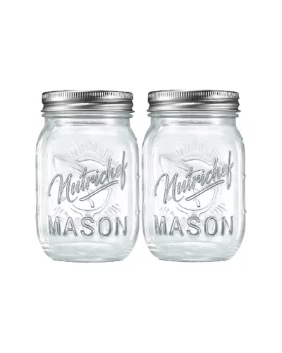 NUTRICHEF NUTRICHEF SET OF 2 GLASS MASON JARS