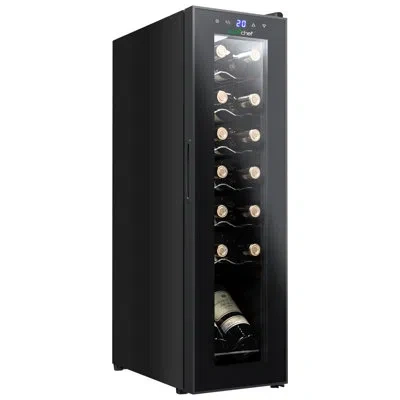 Nutrichef Single Zone Freestanding 14 Bottle Wine Refrigerator In Black