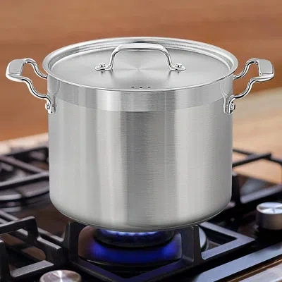 Nutrichef Stainless Steel Cookware Stockpot - 14 Quart, Heavy Duty Induction Pot, Soup Pot With Stainless Stee In Silver