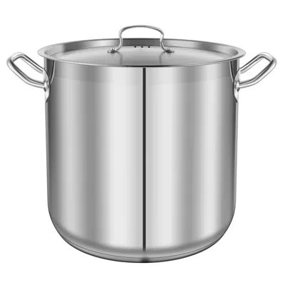 Nutrichef Stainless Steel Cookware Stockpot With Lid In Stainless Steel;silver