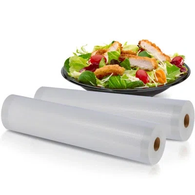 Nutrichef Vacuum Sealer Bags 8x50 Rolls 2 Pack For Food Saver, Seal A Meal, , Weston. Commercial Grad In Clear