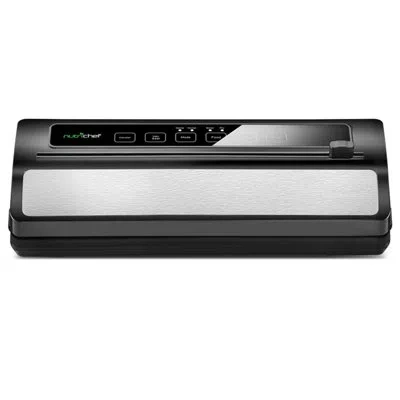 Nutrichef Vacuum Sealer For Food - Automatic Electric Air Sealing Preserver System With Gentle And Normal Mode In Silver;matte Black